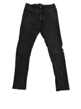 Mens Nickel & Iron Slim Straight Jeans Black 32x30